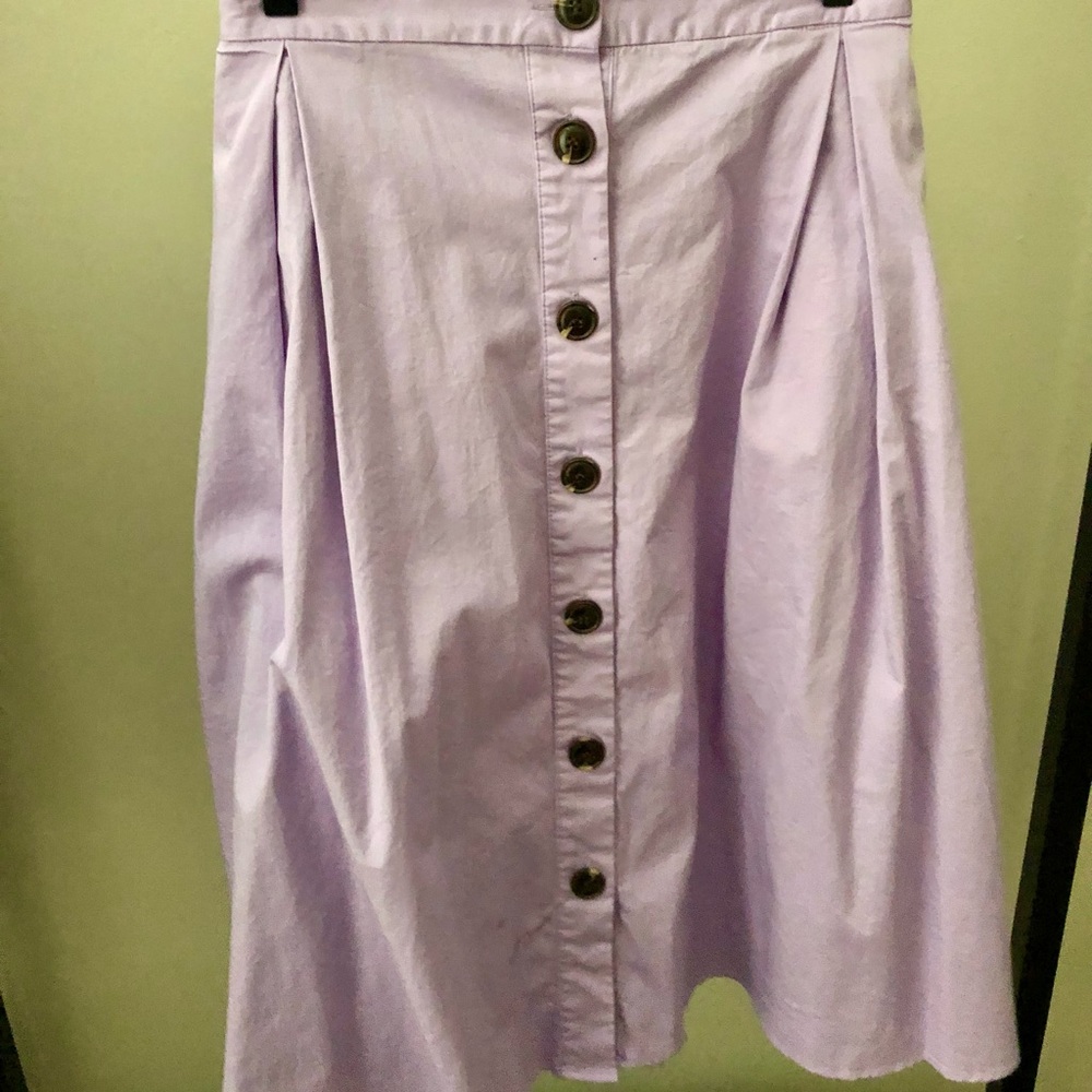 NWOT Eloquii Cotton Midi Skirt with Buttons - Picture 3 of 5